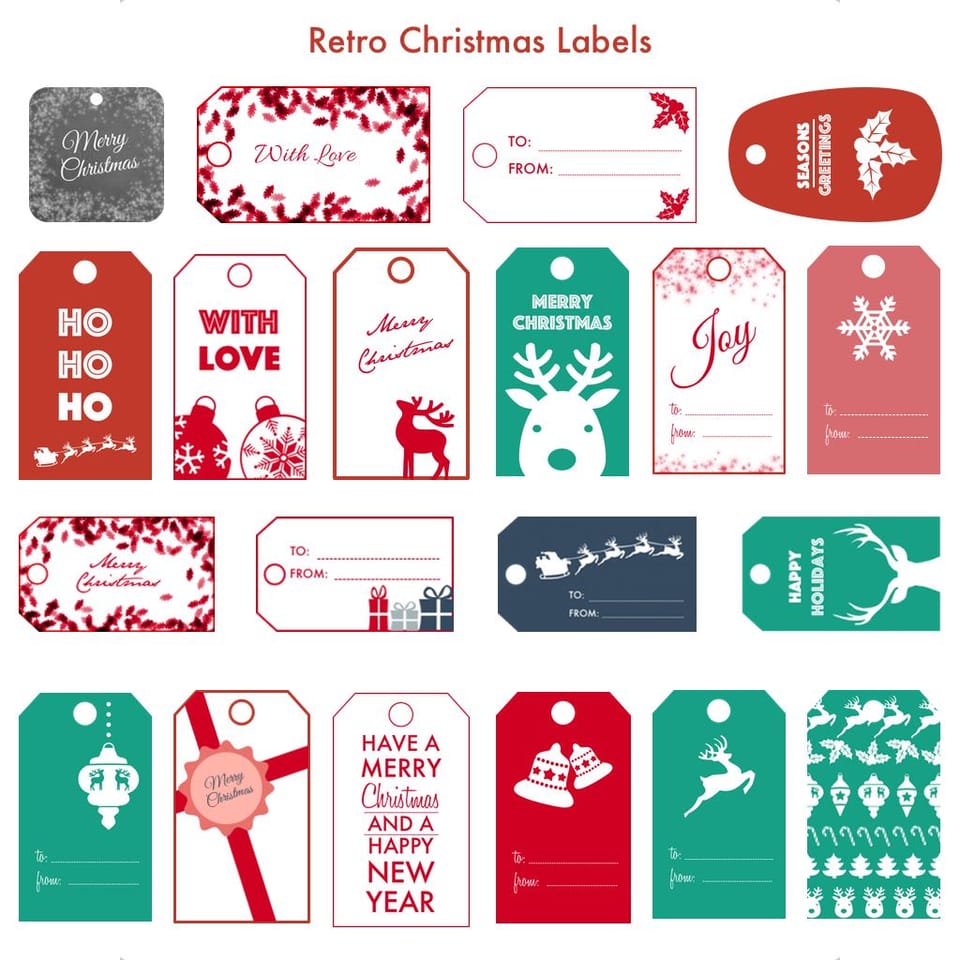 Pixelmator Retro Christmas Labels