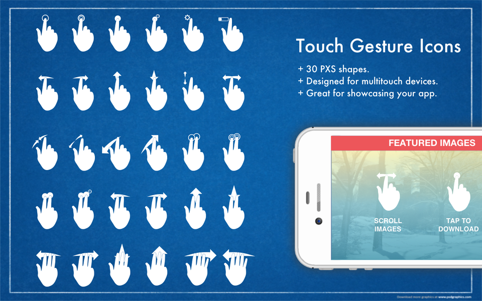 Pixelmator Pro - Premium Shapes - Touch Gestures Icons